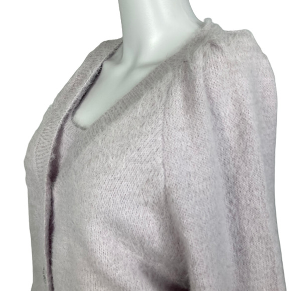 NWT Ally Mae Sweater Set Womens M Lavender Fuzzy Knit 2PC Tank‎ & Cardigan - Picture 3 of 15